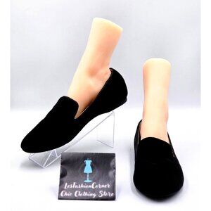 Birdies Women's The Starling Black Velvet Flat  Comfort Shoes Size 11 2237